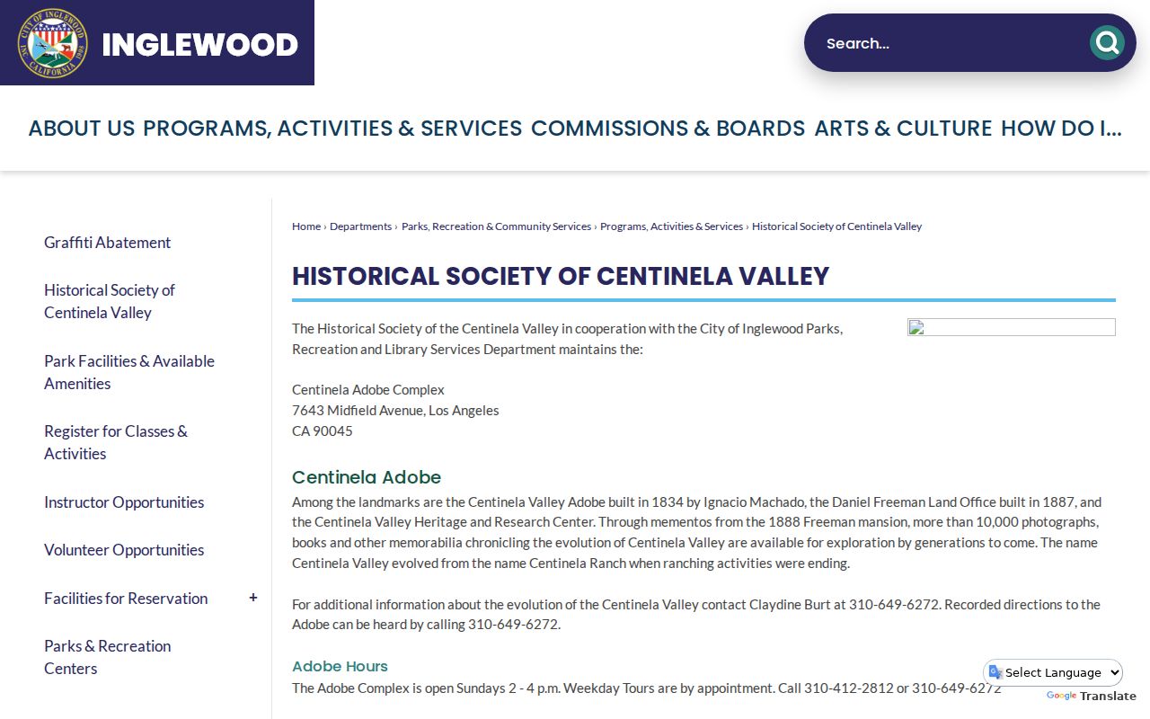 Inglewood city directory Centinela Valley Historical Society resource
