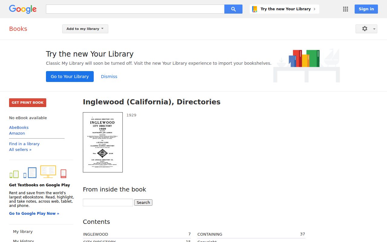 Inglewood city directory 1929 digitized volume reference