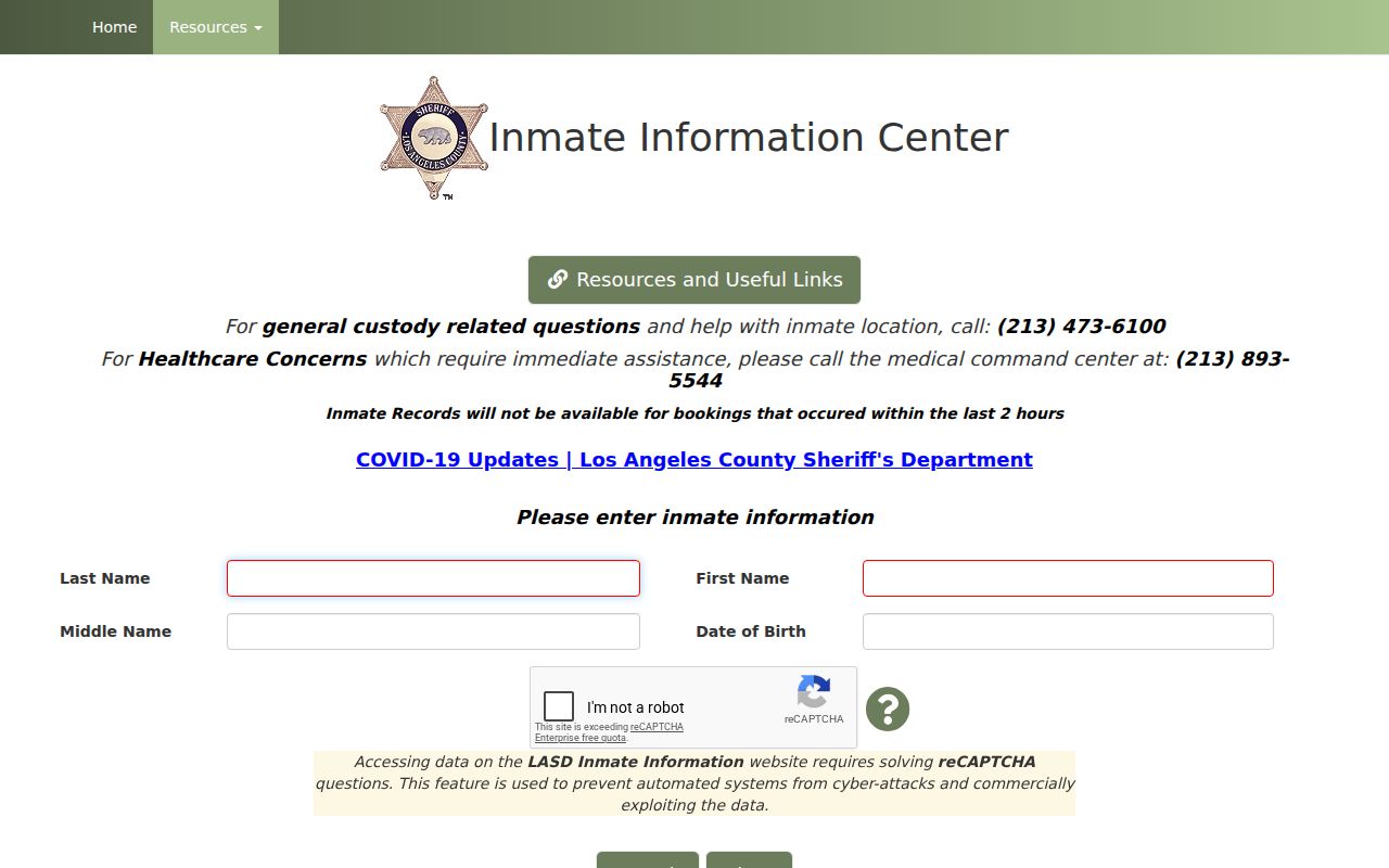 Inglewood neighbors research reference for Los Angeles County inmate search